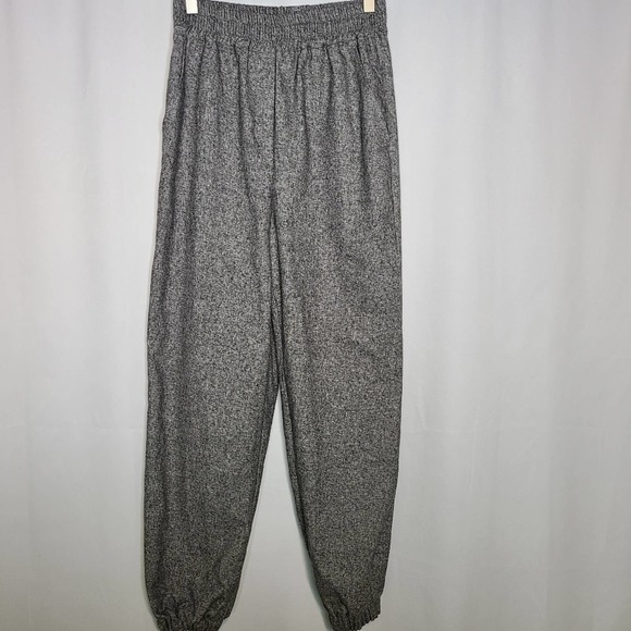 NWOT Zara Heathered Black Gray Soft Flannel Cropped Hoodie/Jogger Pants Set - Picture 11 of 16
